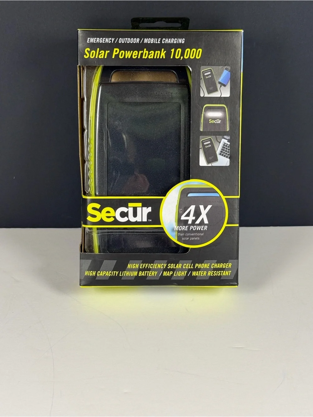 ☀️ NWT Secur Emergency Solar Powerbank 10,000mAh Portable Charger